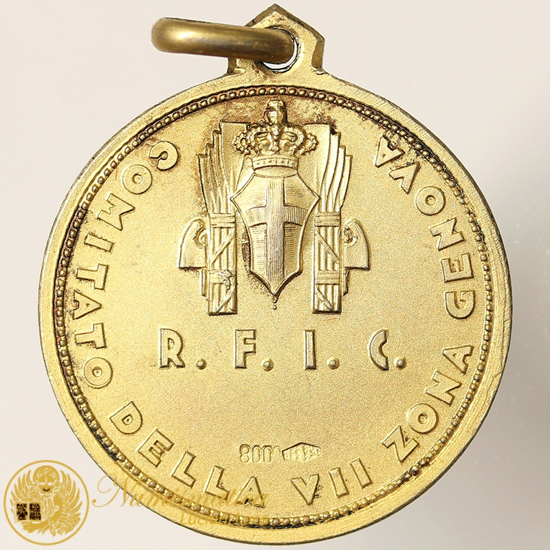 MEDAGLIA RFIC REGIA FEDERAZIONE ITALIANA CANOTTAGGIO COMITATO 7^ ZONA GENOVA FASCISMO #MD74