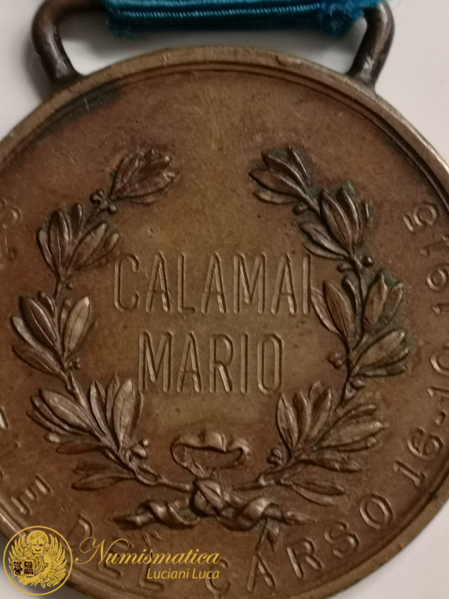Medaglia Al VALORE MILITARE in Bronzo San MICHELE del CARSO 1915 Nominativa Regia Zecca Zeta coronata F.G RARA #N73