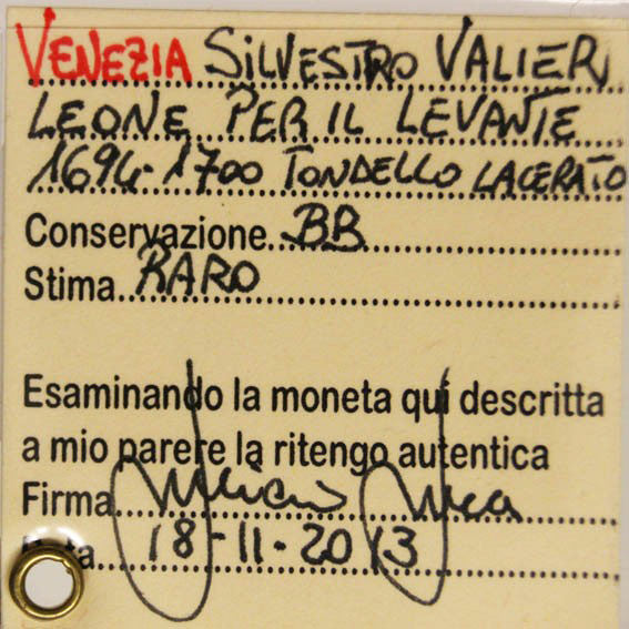 VENEZIA Doge Silvestro Valier (1694-1700) LEONE PER IL LEVANTE  II° Tipo BB Raro #PV371