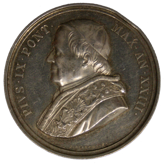 MEDAGLIA (PIO PIUS IX 1846-1878) ANNO XXIII LA GALLERIA PIANA DELLE LOGGE DI RAFFAELLO #MD2783