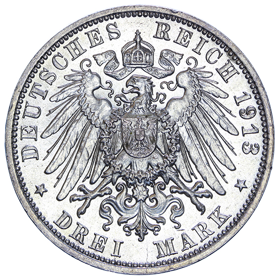 GERMANIA SASSONIA FRIEDRICH AUGUST III° (1902-18) 3 MARCHI 1913 Q.Fdc #PV789