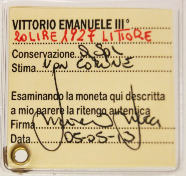 20 LIRE 1927 Littore VITTORIO EMANUELE III REGNO D'ITALIA Q.Spl NON COMUNE #PV134