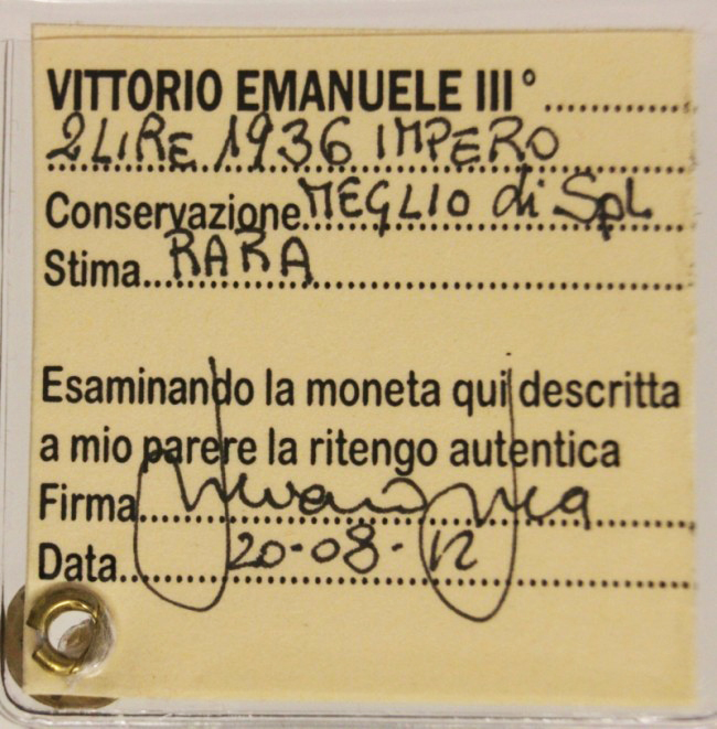 2 LIRE 1936 Impero VITTORIO EMANUELE III REGNO D'ITALIA MEGLIO DI SpL RARA #PV149