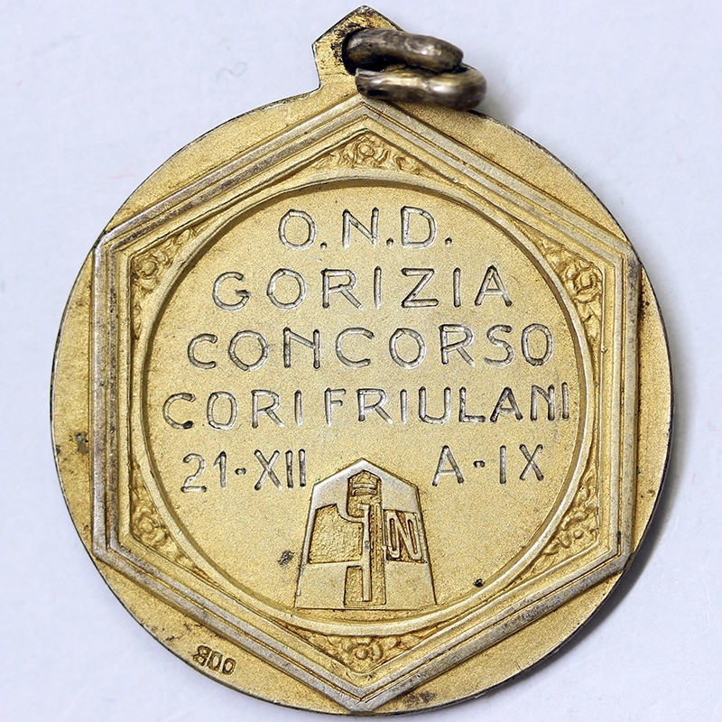 MEDAGLIA CONCORSO CORI FRIULANI GORIZIA OND 1931 ANNO IX FASCISMO #MD2117