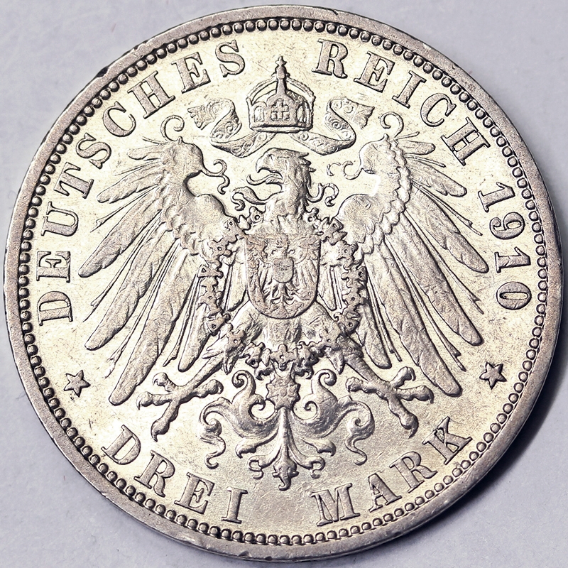 3 MARK 1910 A Guglielmo II Prussia STATI TEDESCHI #475