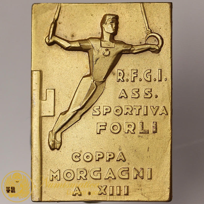 DISTINTIVO REALE FEDERAZIONE GINNASTICA ITALIANA COPPA MORGAGNI FORLI' 1935 Anno XIII FASCISMO #722