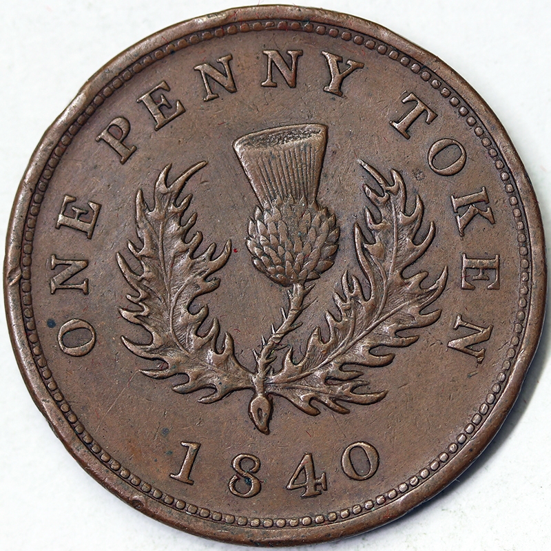 Token 1840 Canada Nuova Scozzia Vittoria token Penny  Ae Provincia Nuova Scozia Q.Spl #2384
