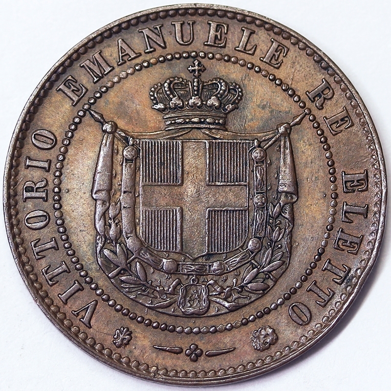 5 CENTESIMI 1859 BIRMINGHAM VITTORIO EMANUELE II Re Eletto REGNO D'ITALIA SPL/XF #PVB24