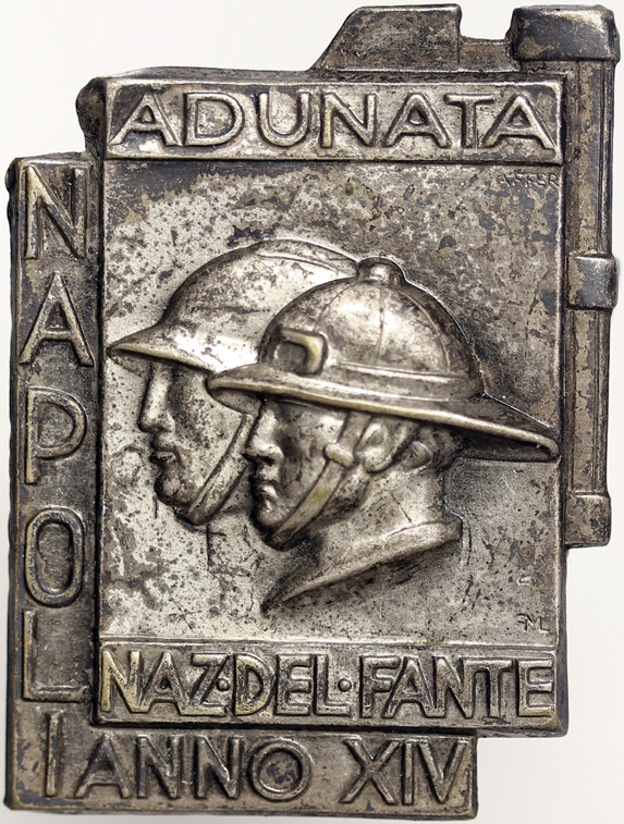 DISTINTIVO ADUNATA NAZIONALE FANTE NAPOLI 1936 Anno XIV FASCISMO #253