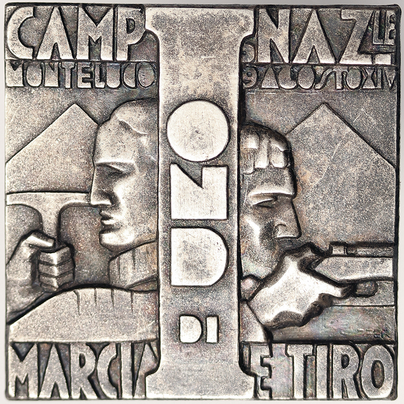 DISTINTIVO OND 1° CAMPIONATO MARCIA E TIRO MONTELUCO SPOLETO 1936 Anno XIV #415