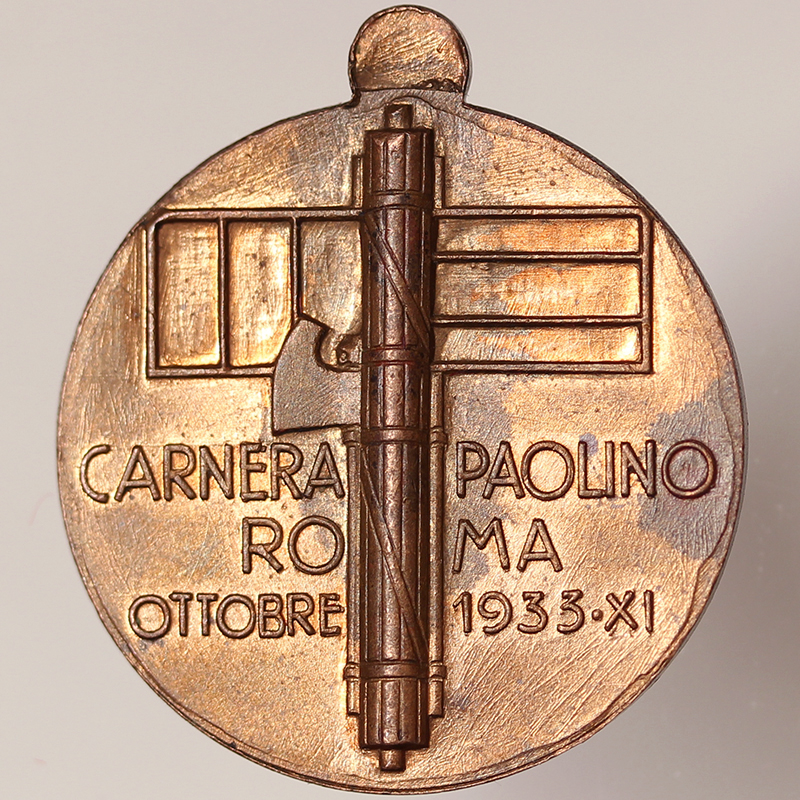 MEDAGLIA PRIMO CARNERA ROMA 1933 Anno XI FASCISMO #MD3441