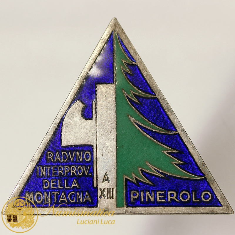 DISTINTIVO RADUNO INTERPROVINCIALE MONTAGNA PINEROLO 1935 Anno XIII #388