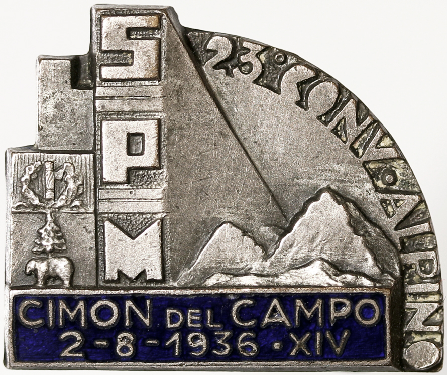 DISTINTIVO SPM 23° CONVEGNO ALPINO CIMON DEL CAMPO 1936 Anno XIV FASCISMO #C283