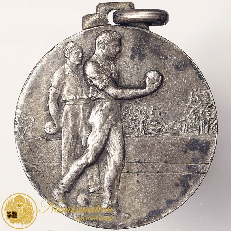 MEDAGLIA OND CAMPIONATO PROVINCIALE RAGAZZI DI BOCCE 1939 ANNO XVII FASCISMO #MD4059