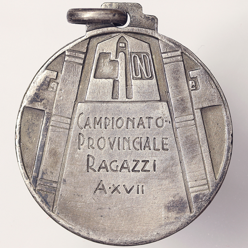 MEDAGLIA OND CAMPIONATO PROVINCIALE RAGAZZI DI BOCCE 1939 ANNO XVII FASCISMO #MD4059