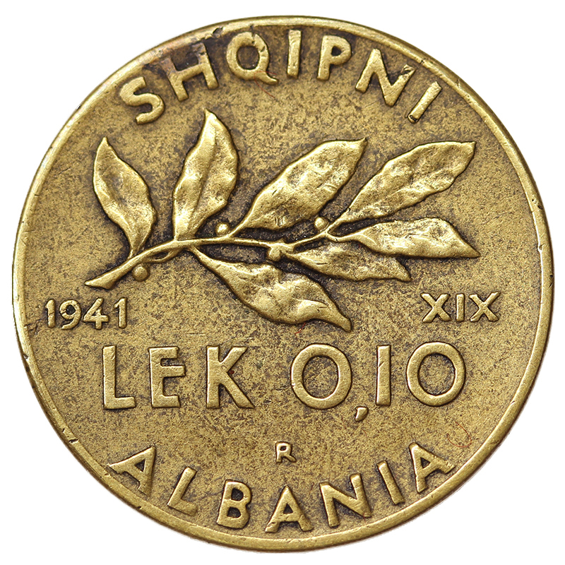 ALBANIA 0,10 LEK 1941 Anno XIX VITTORIO EMANUELE III BB- #5971