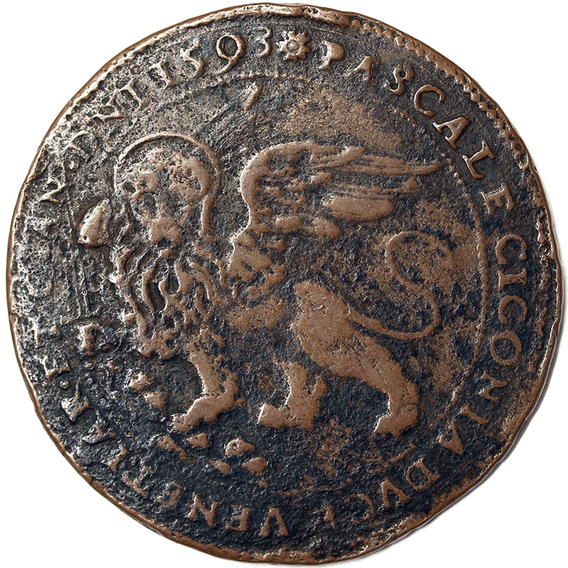 MEDAGLIA VENEZIA PASQUALE CICOGNA 1585-1595 FONDAZIONE DELLA FORTEZZA DI PALMANOVA RARA #MD2823