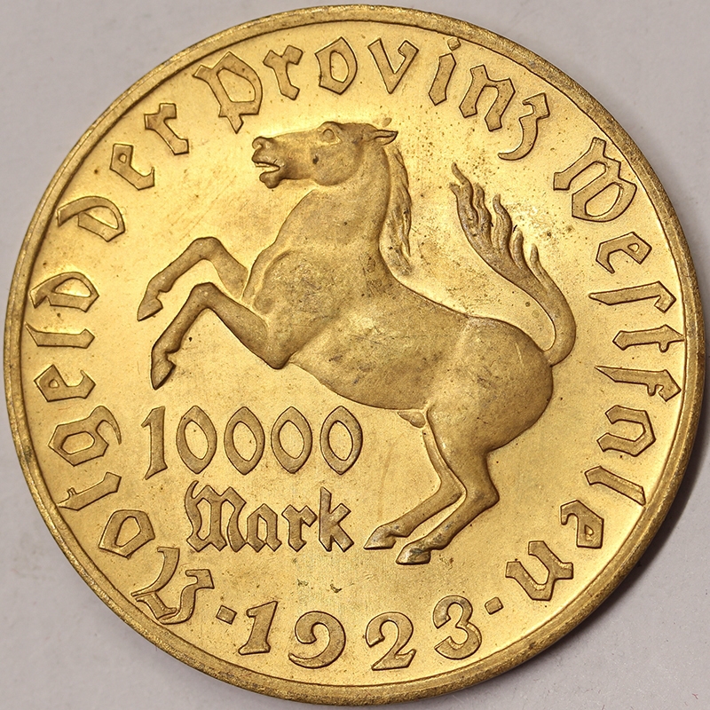10.000 MARK 1923 PROVENCE BANK ISSUE WESTPHALIA GERMANY #MD2788