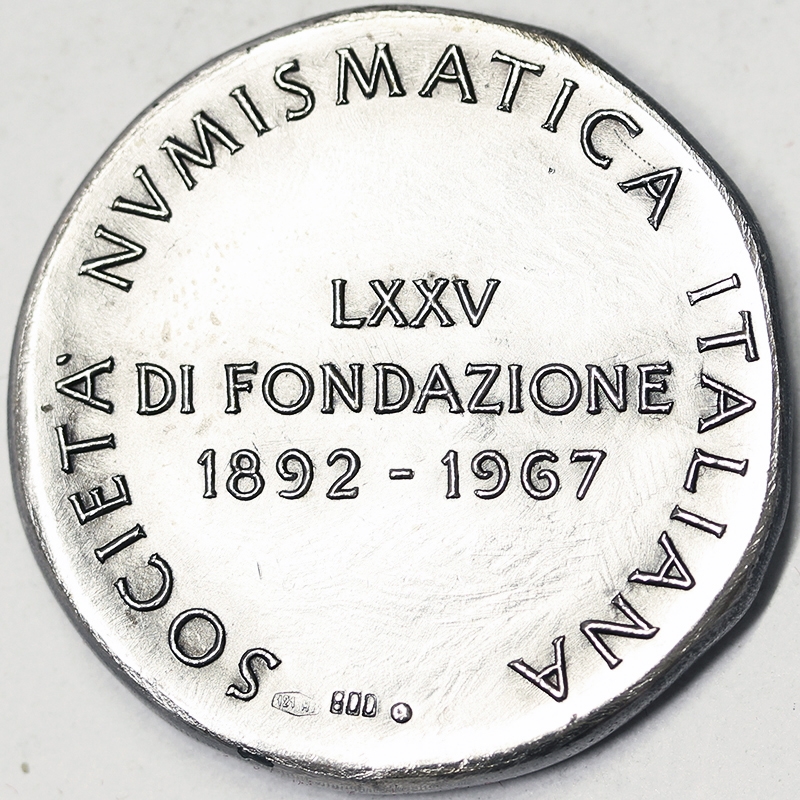 MEDAGLIA SOCIETA' NUMISMATICA ITALIANA 75° FONDAZIONE RIVISTA 1967 Ag #MD4121
