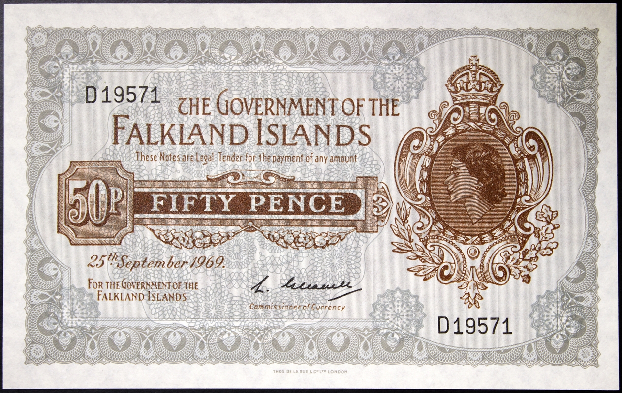 50 PENCE 25.9.1969 ISOLE FALKLAND Pick 10a FDS UNC #B989