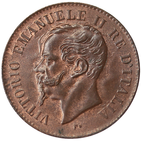 2 CENTESIMI 1867 MILANO VITTORIO EMANUELE II (1861-1878) Fdc/Unc Cu #PV524