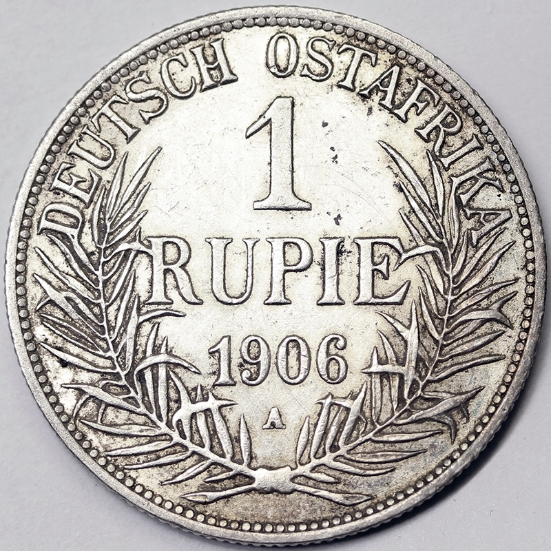 1 RUPIE 1906 A GERMANIA EST AFRICA ARGENTO #6800A