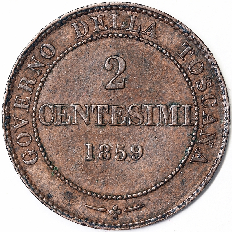 2 CENTESIMI 1859 VITTORIO EMANUELE II Re Eletto REGNO D'ITALIA BB+ #PV632