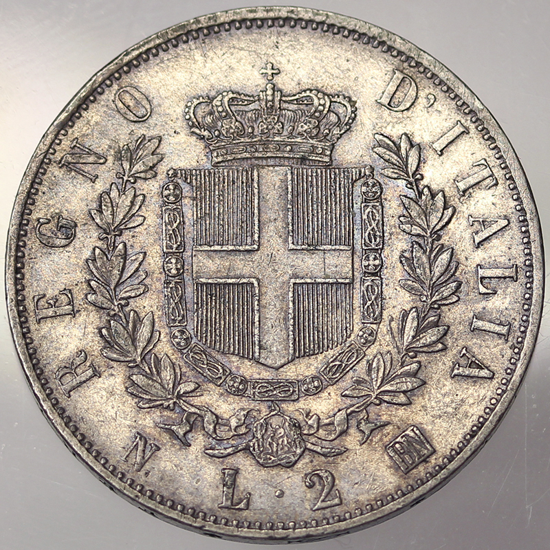 2 Lire 1863 Napoli Vittorio Emanuele II Spl #PV607