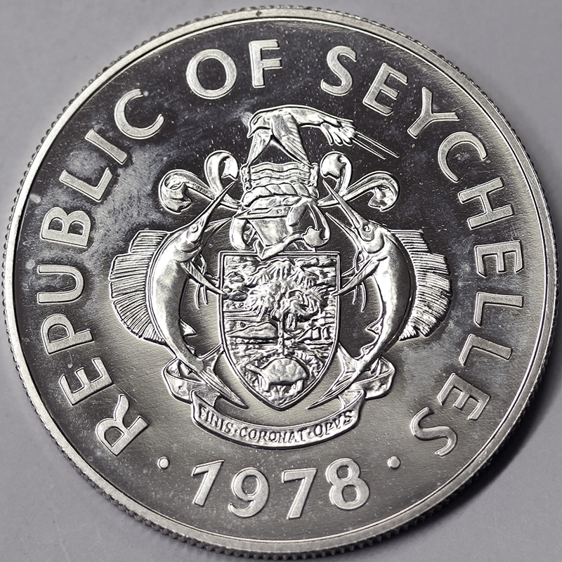 50 RUPIE 1978 PESCI TROPICALI SEYCHELLES PROOF argento #603