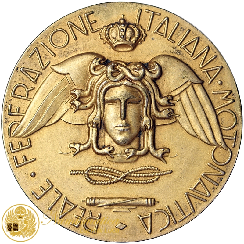 MEDAGLIA REALE FEDERAZIONE ITALIANA MOTONAUTICA ARGENTO 900 #46