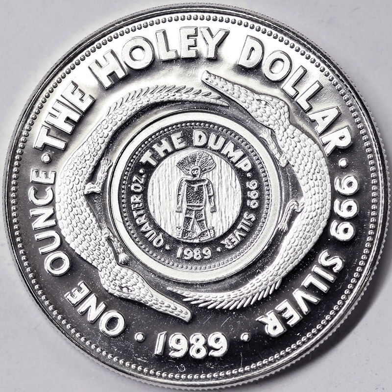 1 DOLLARO 1989 THE HOLEY DOLLAR + 25 CENTS 1989 THE DUMP AUSTRALIA PROOF argento #PL18