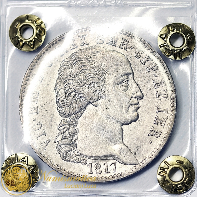5 LIRE 1817 TORINO VITTORIO EMANUELE I 1802-1821 REGNO DI SARDEGNA RARO Q.FDC/A.UNC #PV745 5 LIRE 1817 TORINO VITTORIO EMANUELE I 1802-1821 REGNO DI SARDEGNA RARO Q.FDC/A.UNC #PV745