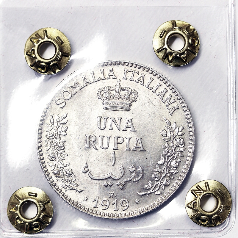 UNA RUPIA 1919 VITTORIO EMANUELE III 1909-1925 SOMALIA ITALIANA RARA Q.FDC/A.UNC #P558