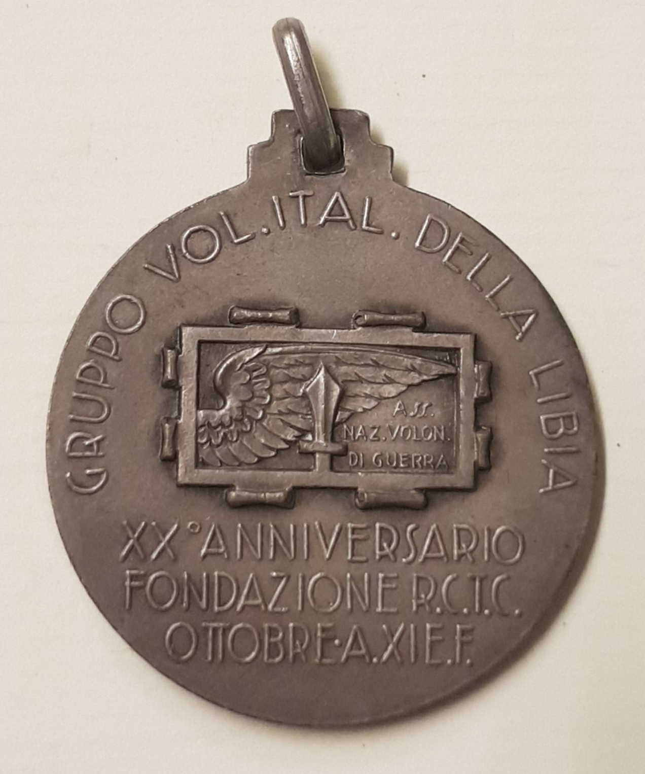 Medaglia Gruppo Volontari della Libia 1933 anno XI° E.F. XX° anniversario #MD74*